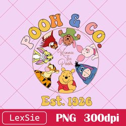 pooh & co est 1926 png, winnie the pooh png, pooh floral png, pooh and friends digital, pooh honey png, pooh and piglet