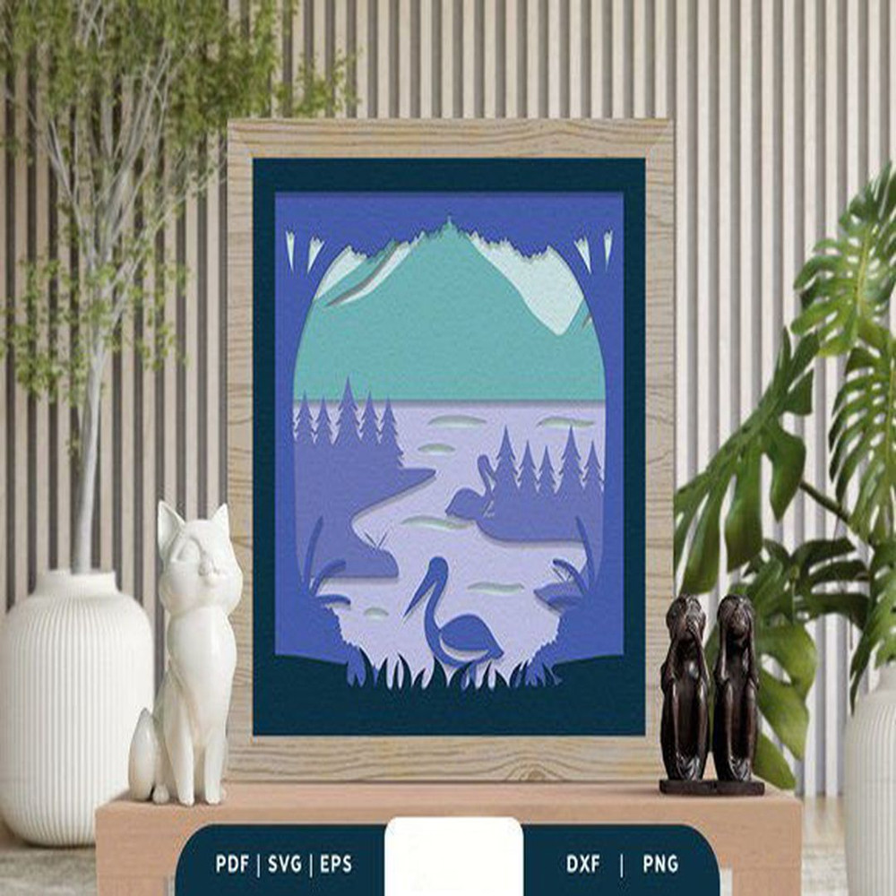 1080x1080 size Swans-on-Forest-Lake-3D-Shadow-Box-3D-SVG-67453761-1-1-580x386.jpg
