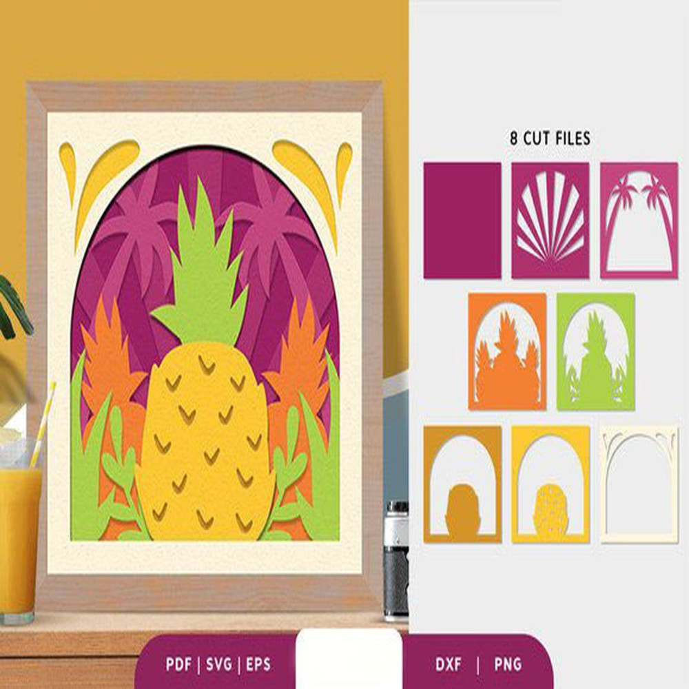 1080x1080 size Summer-Pineapple-3D-Shadow-Box-Papercut-3D-SVG-67714470-2-580x386.jpg
