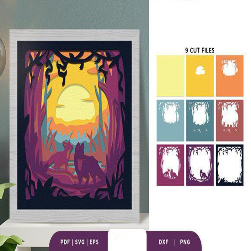 1080x1080 size Fox-in-The-Forest-3D-Paper-Cut-SVG-3D-SVG-67439897-2-580x386.jpg