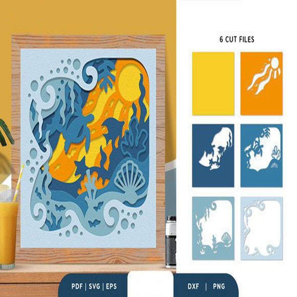 1080x1080 size Sea-Animal-3D-Shadow-Box-Paper-Cut-3D-SVG-67619527-2-580x386.jpg