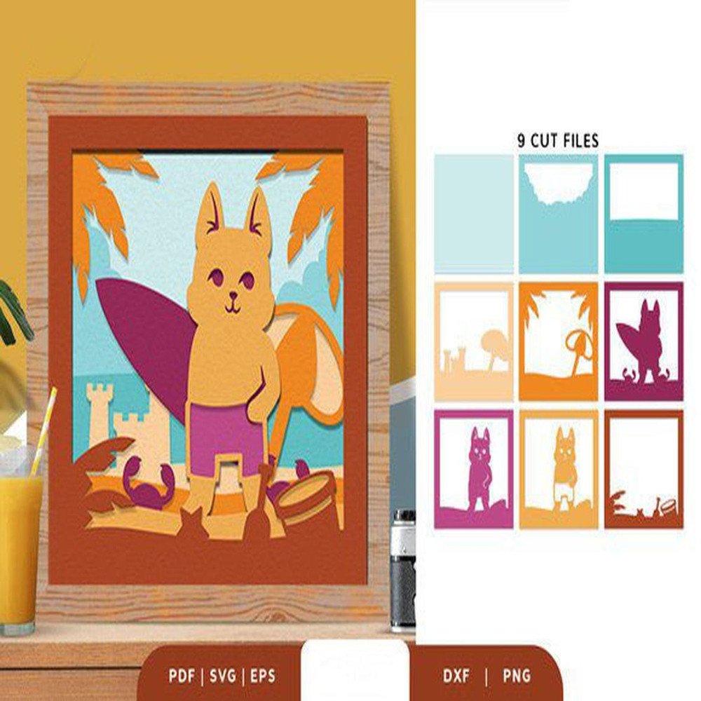 1080x1080 size Puppy-in-The-Summer-3D-Shadow-Box-3D-SVG-67618266-2-580x386.jpg