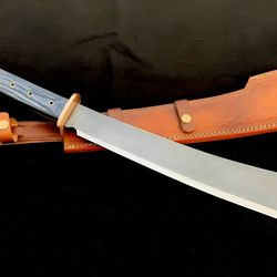 Gift of the Blade: Engraved Damascus Machete Sword for Him