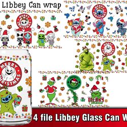 4 file christmas libbey glass can wrap bundle png
