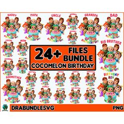 24 birthday cocomelon png bundle cocomelon clipart cocomelon party supplies png cocomelon bundle cocomelon png birthday
