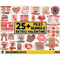 25 retro valentine png bundle, groovy valentine png, valentine png, love xoxo png, be mine png, howdy valentine png, sub