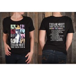 ts eras tour two sided shirt, taylor swift eras tour tee, taylor swift merch shirt, lover, folklore, evermore, midnights