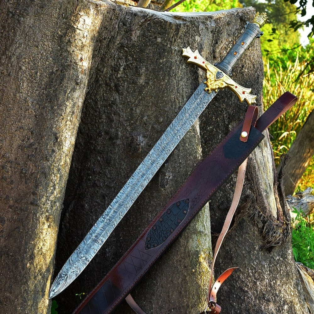 ASwordofLegendsHandForgedDamascusSteelVikingSwordwiththeBestQuality 3jpg