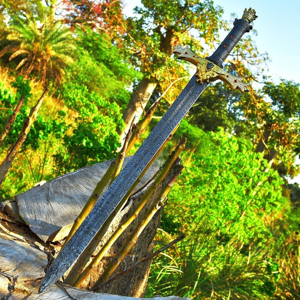 ASwordofLegendsHandForgedDamascusSteelVikingSwordwiththeBestQuality 7jpg