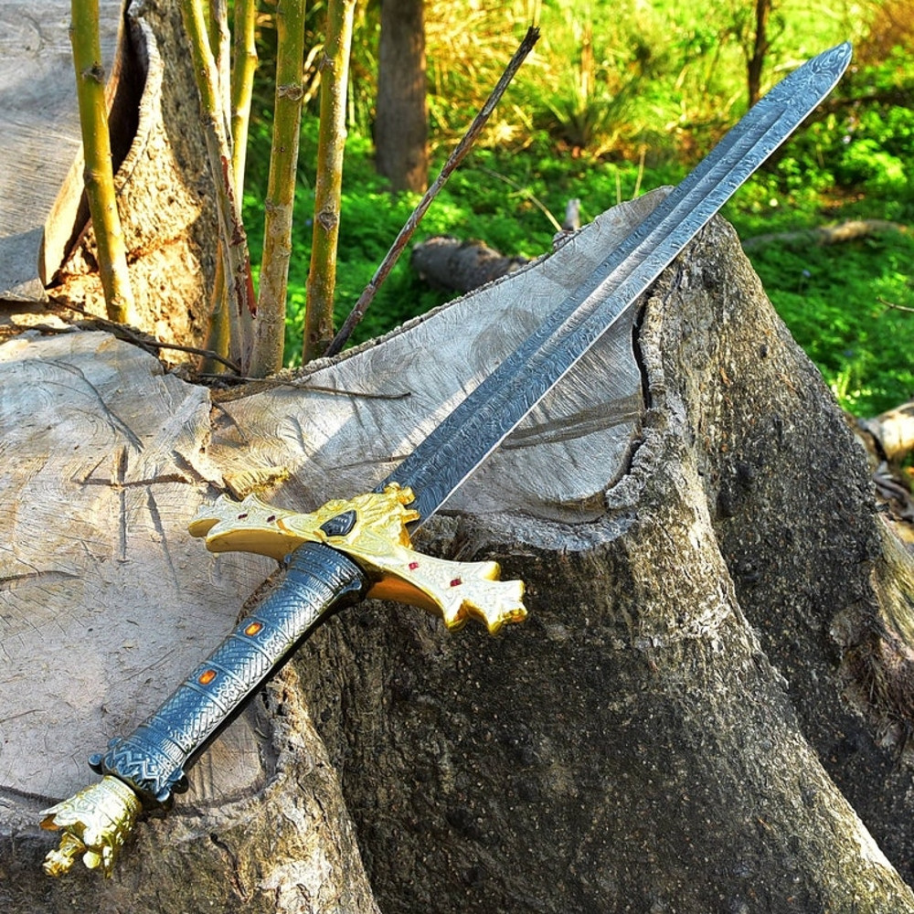 ASwordofLegendsHandForgedDamascusSteelVikingSwordwiththeBestQuality 8jpg