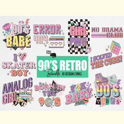 90s retro png sublimation bundle