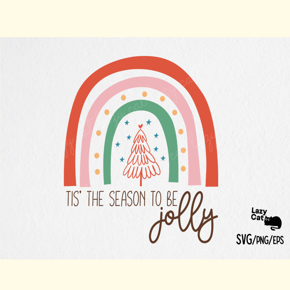 Boho Christmas Rainbow SVG Bundle_ 0.png