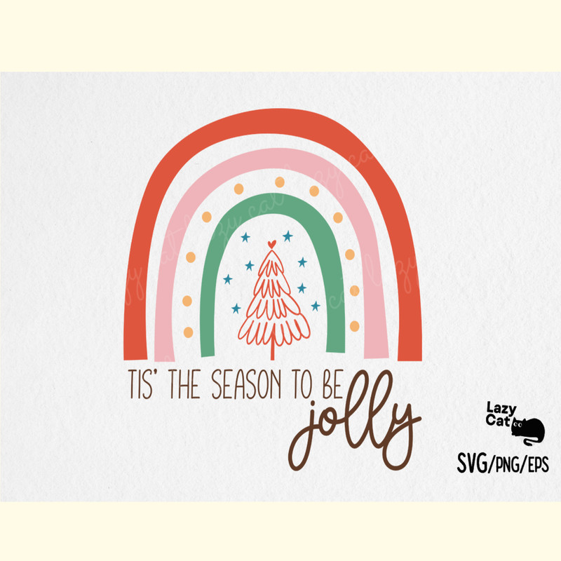 Boho Christmas Rainbow SVG Bundle_ 0.png