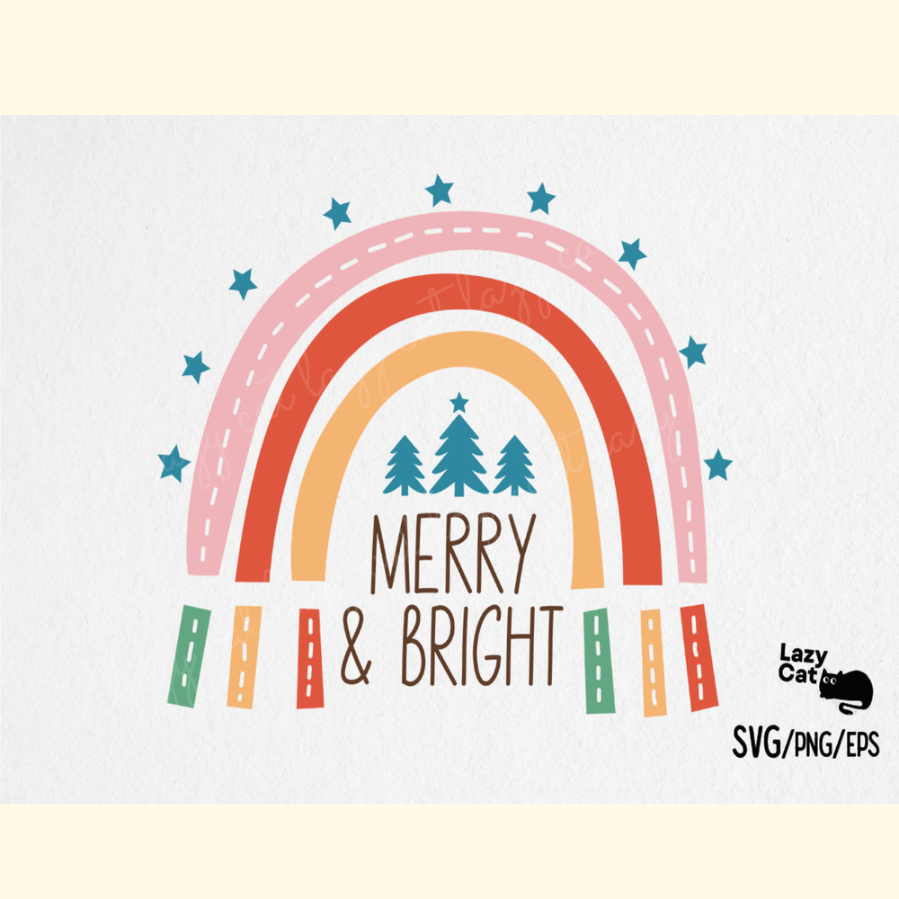Boho Christmas Rainbow SVG Bundle_ 1.png