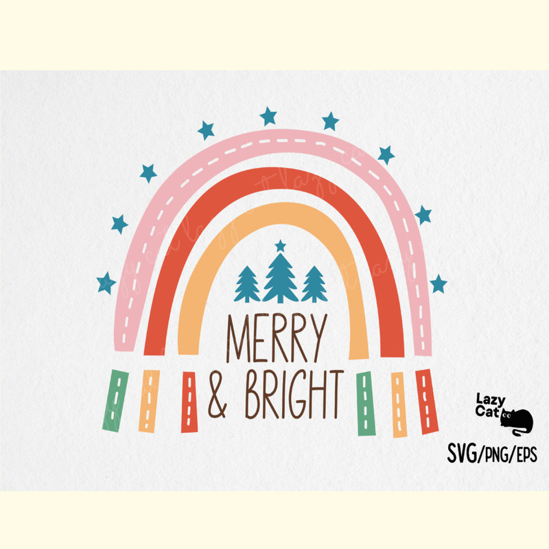 Boho Christmas Rainbow SVG Bundle_ 1.png