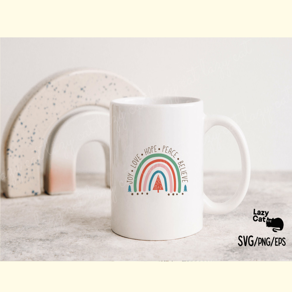 Boho Christmas Rainbow SVG Bundle_ 11.png