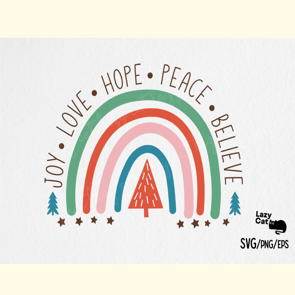 Boho Christmas Rainbow SVG Bundle_ 2.png