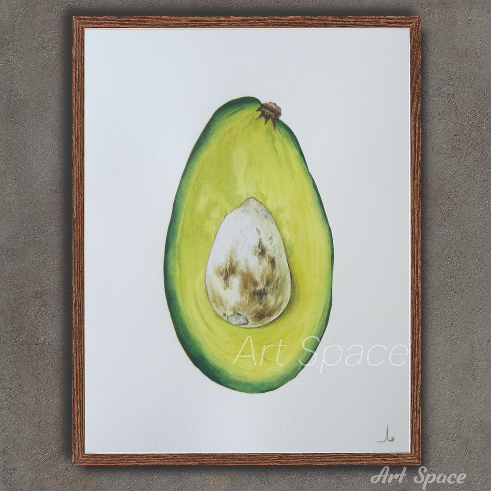 art-Avocado-botanical illustration-botany-watercolor painting-vegetable-fruit-juicy-botanical painting-food illustration-photorealism-1.jpg