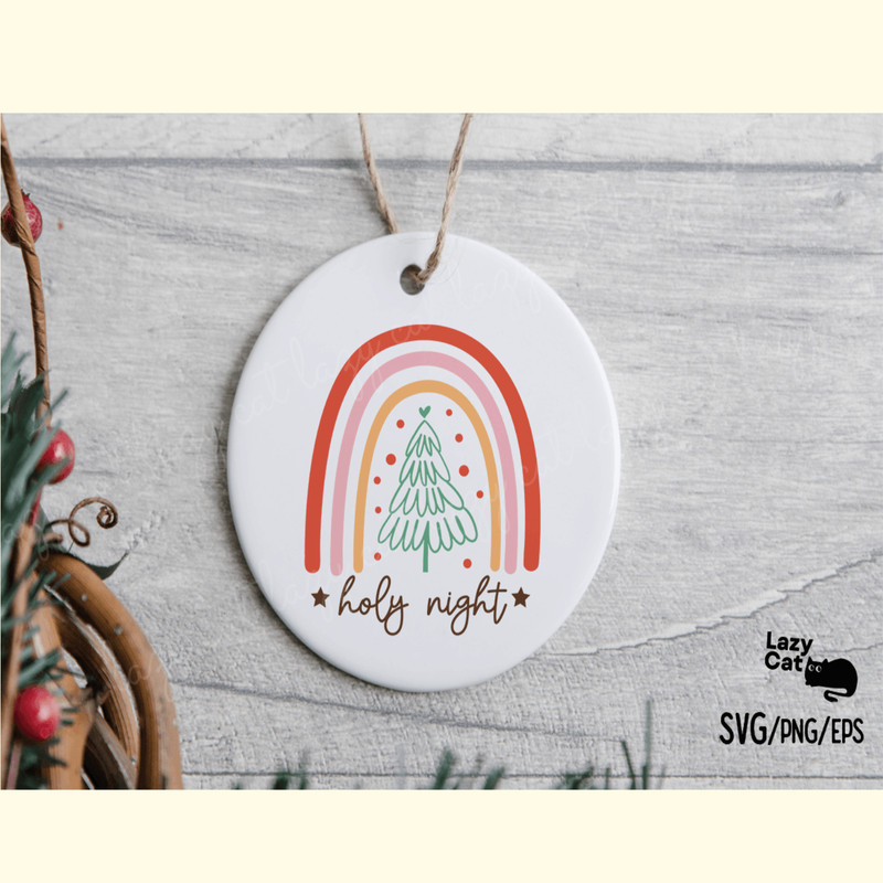 Boho Christmas Rainbow SVG Holy Night_ 1.png