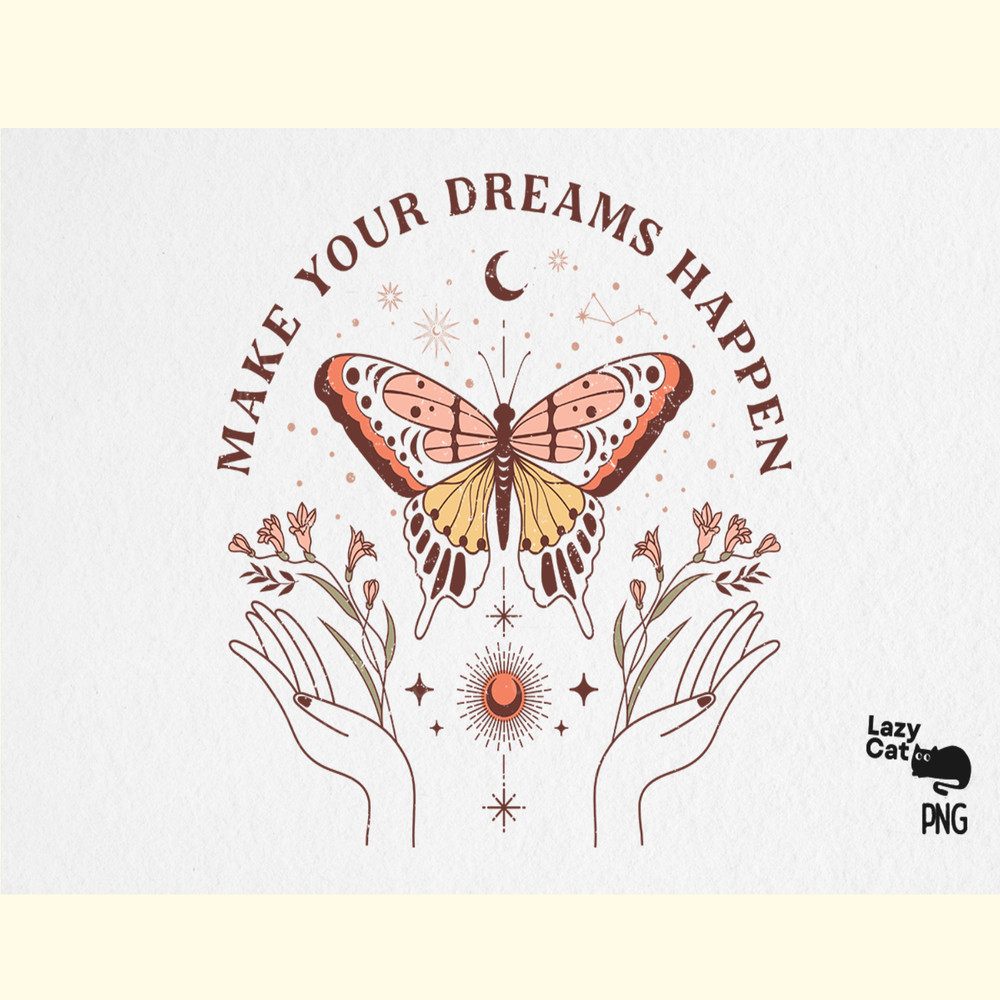 Boho Mystical Butterfly PNG Sublimation.png