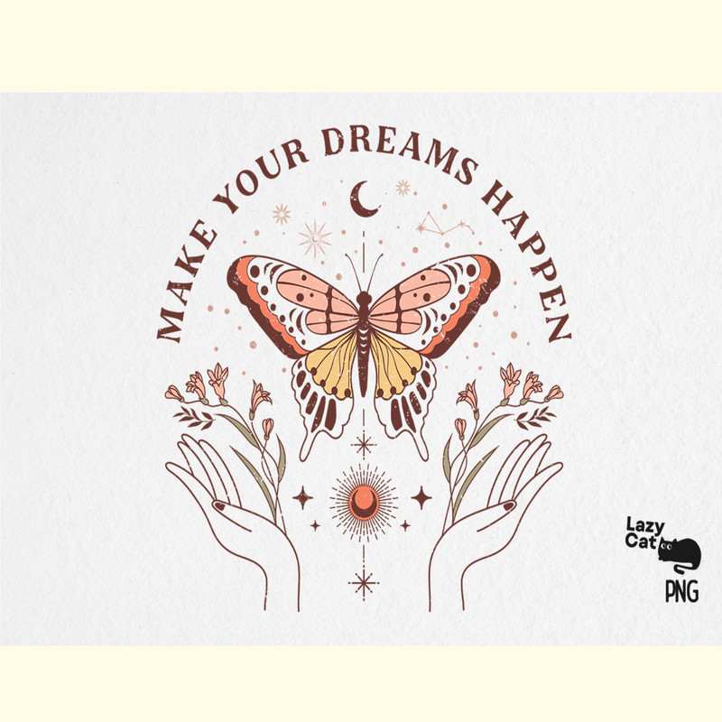 Boho Mystical Butterfly PNG Sublimation.png