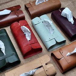 tissue box cover handmade leather case