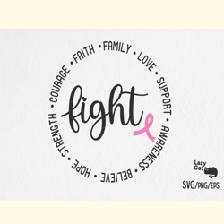 Breast Cancer Fight Quote SVG Design