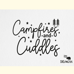 campfires and cuddles camping svg design