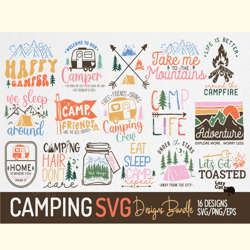 camping svg design bundle