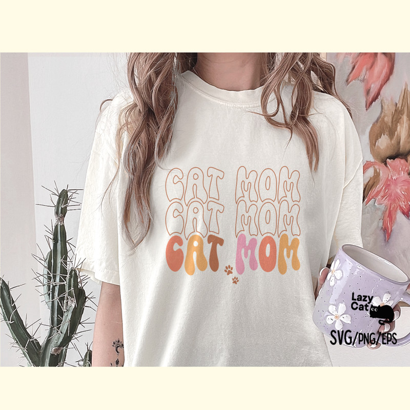 Cat Mom Retro SVG Design_ 0.png