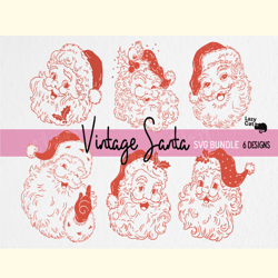 christmas vintage santa svg bundle