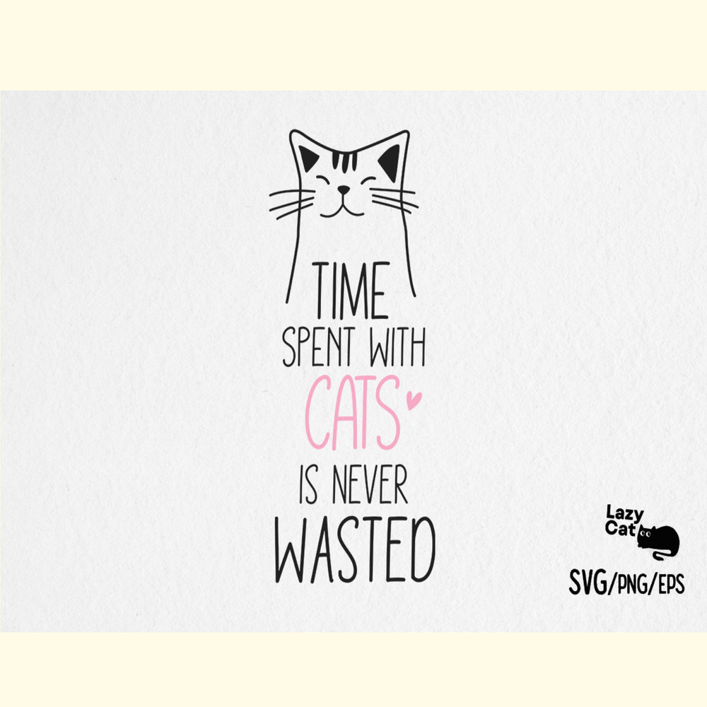 Cute Cat Quote SVG Design.png