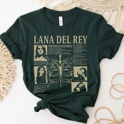 vintage happiness is a butterfly shirt, lana del rey shirt, retro lana del rey tour merch, norman rockwell album shirts,