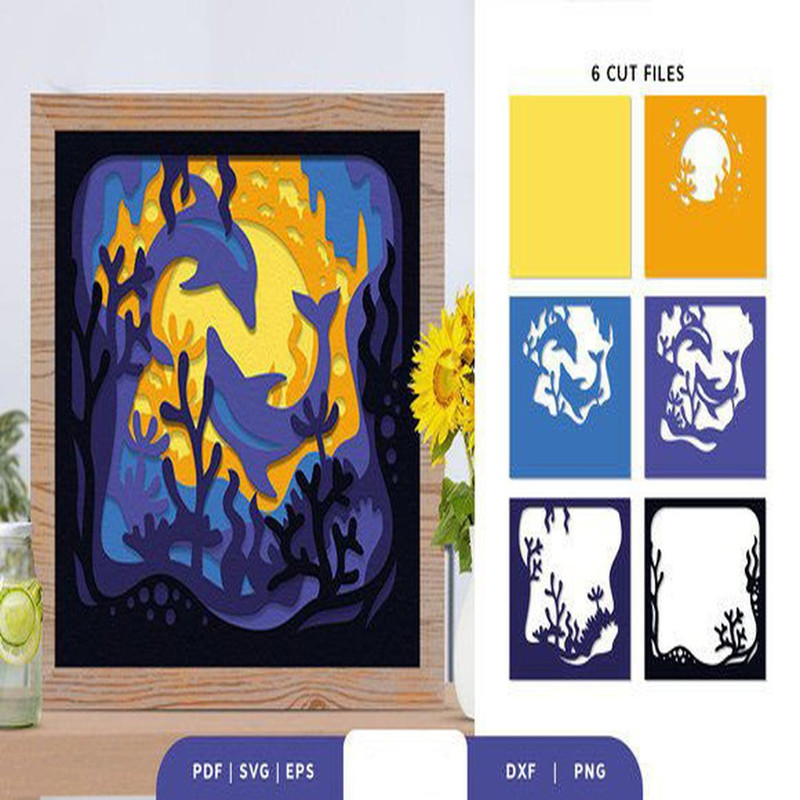 1080x1080 size Dolphins-Under-The-Sea-3D-Shadow-Box-SVG-3D-SVG-67530024-2-580x386.jpg