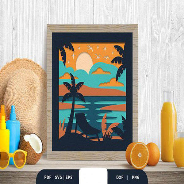 1080x1080 size Beach-Sunset-3D-Shadow-Box-Paper-Cut-3D-SVG-67525703-1-1-580x386.jpg