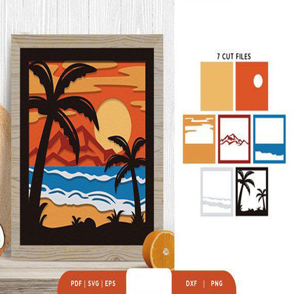 1080x1080 size Beach-Sunset-3D-Layered-Papercut-3D-SVG-67525496-2-580x386.jpg