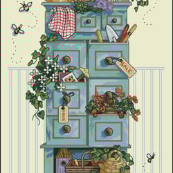 cross stitch pattern garden chest | garden embroidery | vintage cross stitch pattern | simple embroidery chart | pdf