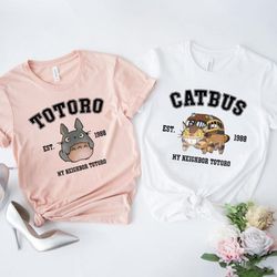comfort colors my neighbor totoro, totoro shirt, cat bus stop shirt, studio ghibli shirt, ghibli shirt, hayao miyazaki,