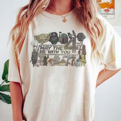 may the 4th be with you shirt, disney star wars day shirt, galaxy edge shirt, star war character shirt, vintage star war