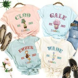 disney elemental shirt, fireboy & watergirl shirt, elemental characters, ember, wade, clod, gale, disney cartoon shirt,