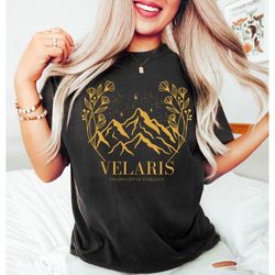 comfort colors sjm gold print velaris tshirt,the night court tshirt,a court of thorns and roses,sjm vintage sweatshirts,