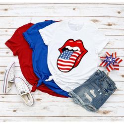 american flag lips shirt, patriotic day shirt, usa lips shirt, lips american flag shirt, kisses shirt,4th of july shirt,