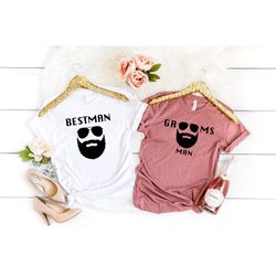 best man and groomsmen shirts, bachelor party matching shirts, wedding party tshirt, groomsmen proposal, retro comfort b