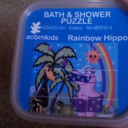 Bath Puzzle - Rainbow Hippo