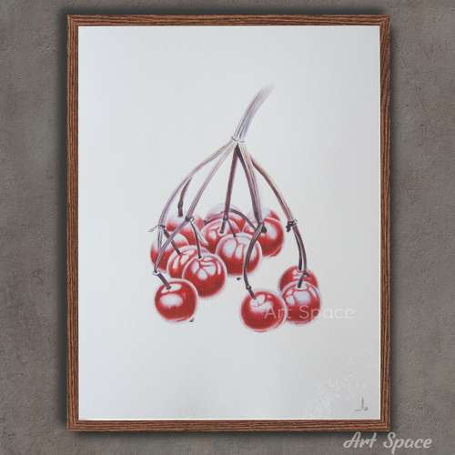 Original watercolor painting "Raspberry" kitchen decoration, art, botany illustration, playroom, decoration for office