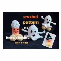 penis crochet pattern Halloween ghost boo costume, dick plushie amigurumi pattern with witch hat
