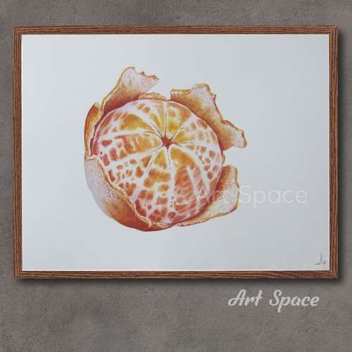 Original watercolor painting "Juicy Tangerine" kitchen decoration,botany, illustration, playroom, decoration for office