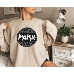 leopard print mama crewneck, happy mother's day shirt, personalized mama gift, cheetah print mama tee, momlife shirt, cu