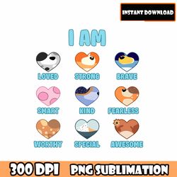 bluey i am png, bluey friends instant download png, bluey and friends digital png file, ready to print bluey png file