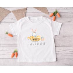 easter boys shirt,funny eggscavator tractor tee,cute easter bunny toddler tee,kids easter shirts,funny easter shirts,per